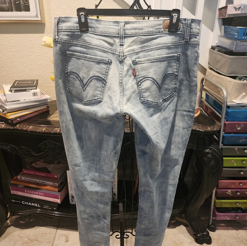 Levi's Too Superlow Skinny Stretch Jeans Stone Wash Size 11